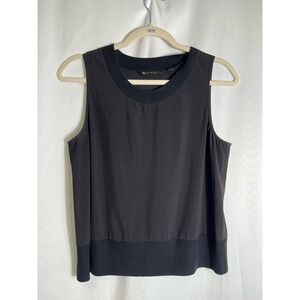Athleta Black Sleeveless Ribbed Neck and Waistband Tank Top Sz S